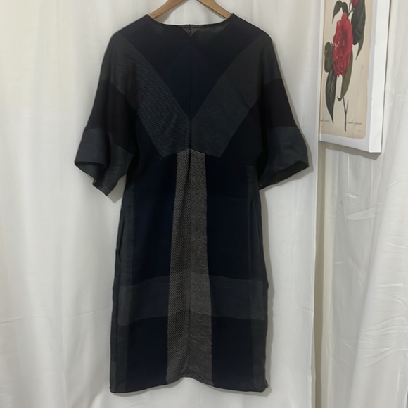 Stephan Schneider Linen Cotton Mix Grey and Blue Dress a104 - Picture 4 of 4